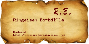 Ringeisen Borbála névjegykártya